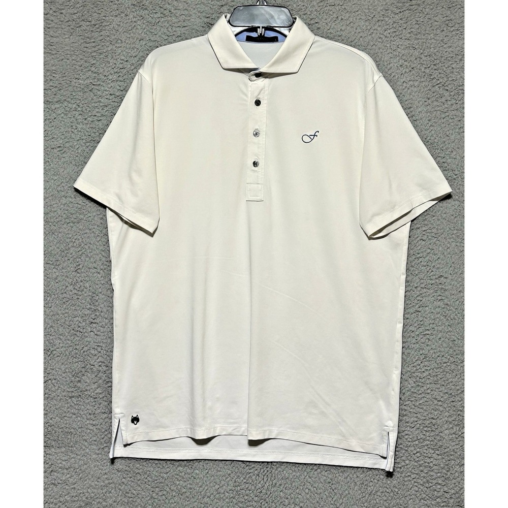 Greyson‎ Polo Shirt Mens Large White Performance Golf Stretch Short Sleeve